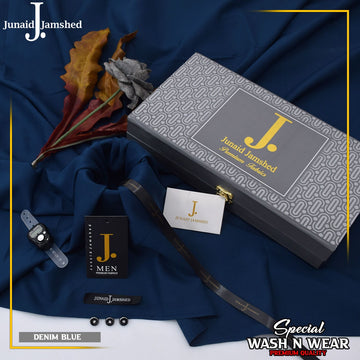 Junaid jamshed Ramadan Special 2026 Luxary wash n waer Gift packing (DENEM BLUE) 06