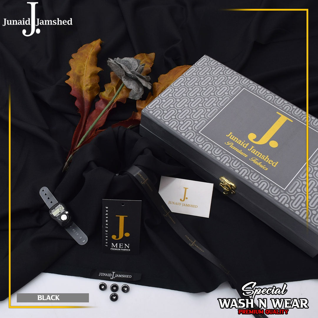 Junaid jamshed Winter Luxary wash n waer Gift packing(BLACK)13
