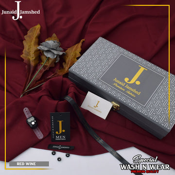 Junaid jamshed Ramadan Special 2026 Luxary wash n waer Gift packing(RED VINE)16